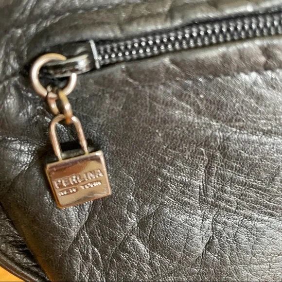 Perlina‎ NY Smooth Black Leather Square Tote - Picture 12 of 16